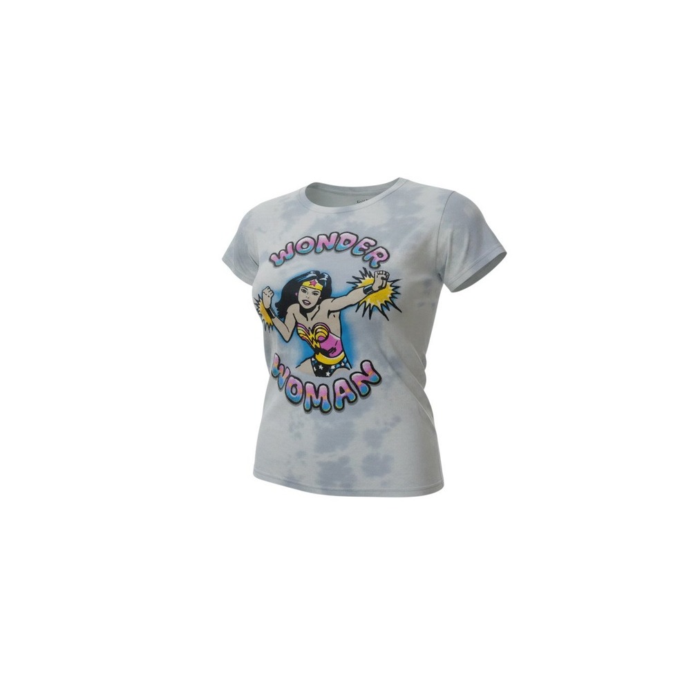 DC Comics Wonder Woman T-Shirt Womens Small Blue Tie Dye Graphic Tee